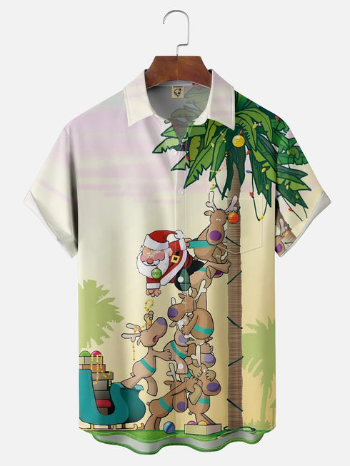 Men's Christmas Funny Graphic Short Sleeve Hawaiian Shirt